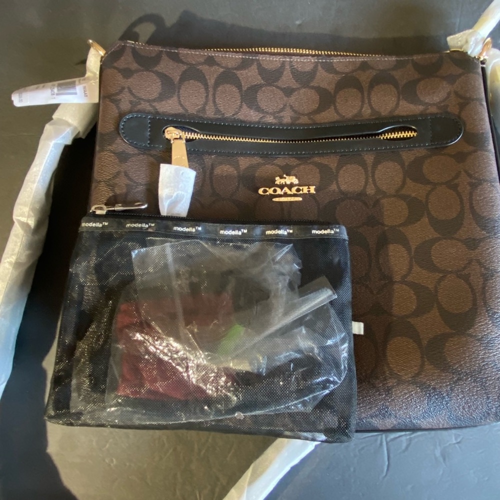 SOLD- COACH Large Crossbody Monogram Canvas - Picture 8 of 14